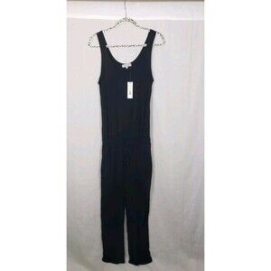Michael Stars Jumpsuit Large Black Sleeveless Drawstring Waist Lounge Comfort